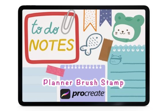 80 Procreate Brush Planner😸🐟📝: Elevating Digital Organization with Creative Flair