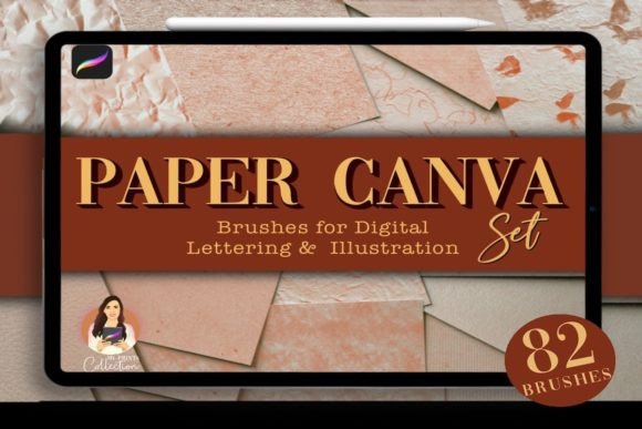 82 Paper Canva Procreate Brush Set
