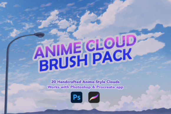 Anime-Style Cloud Brush Pack