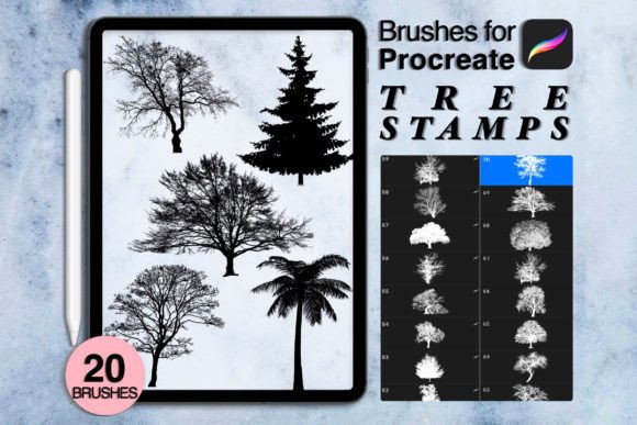 Integrating 20 Procreate Tree Stamps into Your Digital Illustration Workflow
