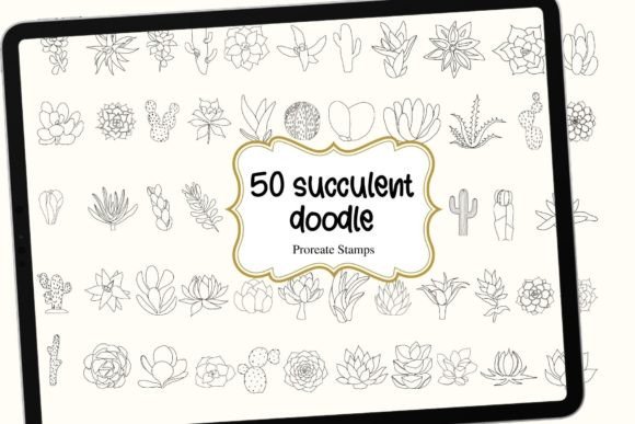 Mastering Botanical Illustration with 50 Succulent Doodle Procreate Stamps