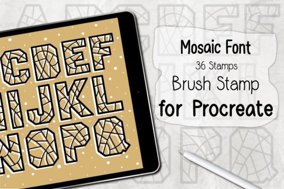 Mastering Digital Typography with the Mosaic Font Procreate Brush Stamp