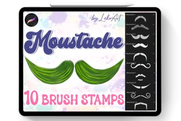 Moustache Brush Stamp Procreate Guide
