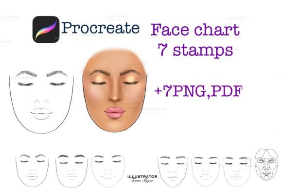 Procreate Face Charts Stamps: Streamlining Your Makeup Design Workflow