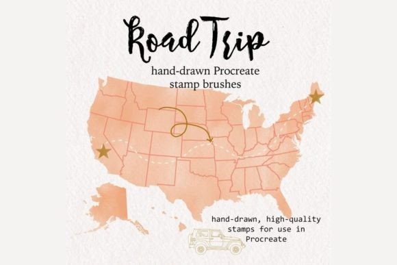Procreate Road Trip Brush Stamps United States: Elevating Digital Travel Art