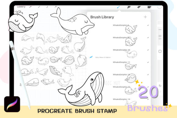 Procreate Whale Dolphin: Playful Digital Typography