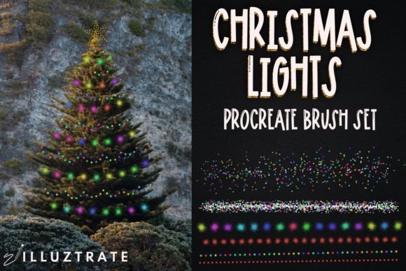 Transform Your Digital Art with the Christmas Lights Procreate Brush Set