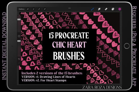 Unleashing Creativity with the Procreate Chic Love Heart Brush Set